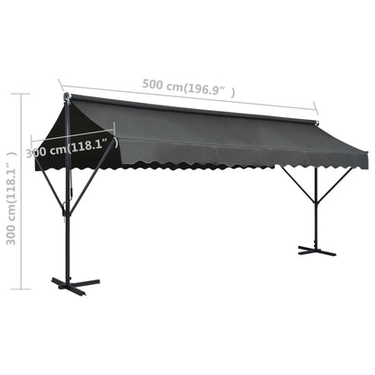 Tenda Parasole con Piedistallo 500x300 cm Antracite | homemem39
