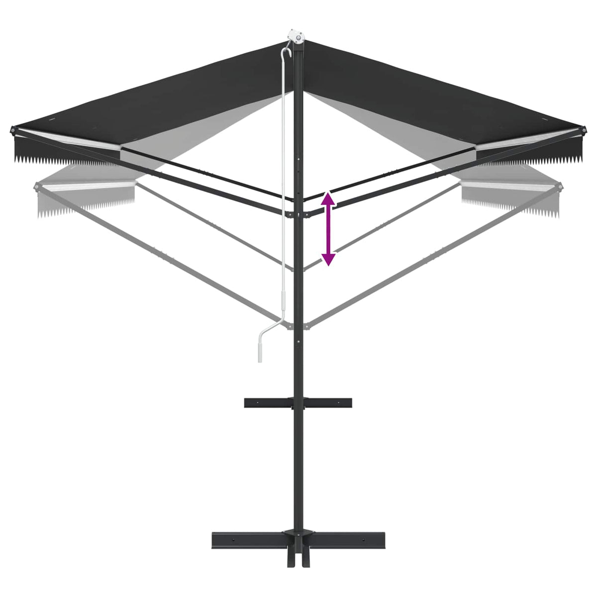 Tenda Parasole con Piedistallo 500x300 cm Antracite