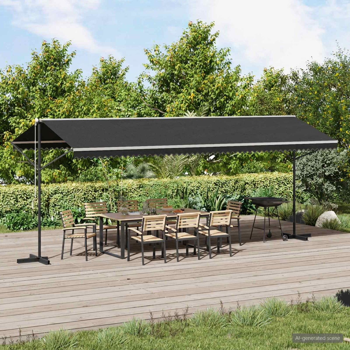 Tenda Parasole con Piedistallo 600x300 cm Antracite