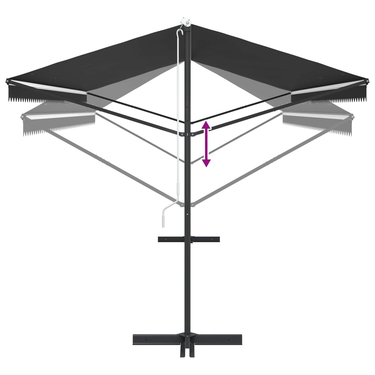 Tenda Parasole con Piedistallo 600x300 cm Antracite