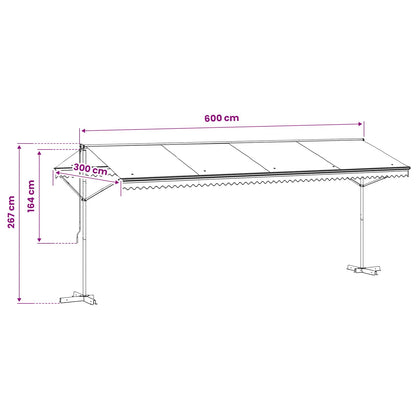 Tenda Parasole con Piedistallo 600x300 cm Antracite