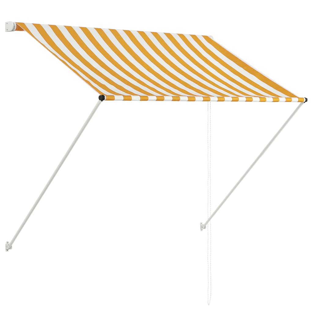 Tenda da Sole Retrattile 100x150 cm Giallo e Bianco - homemem39
