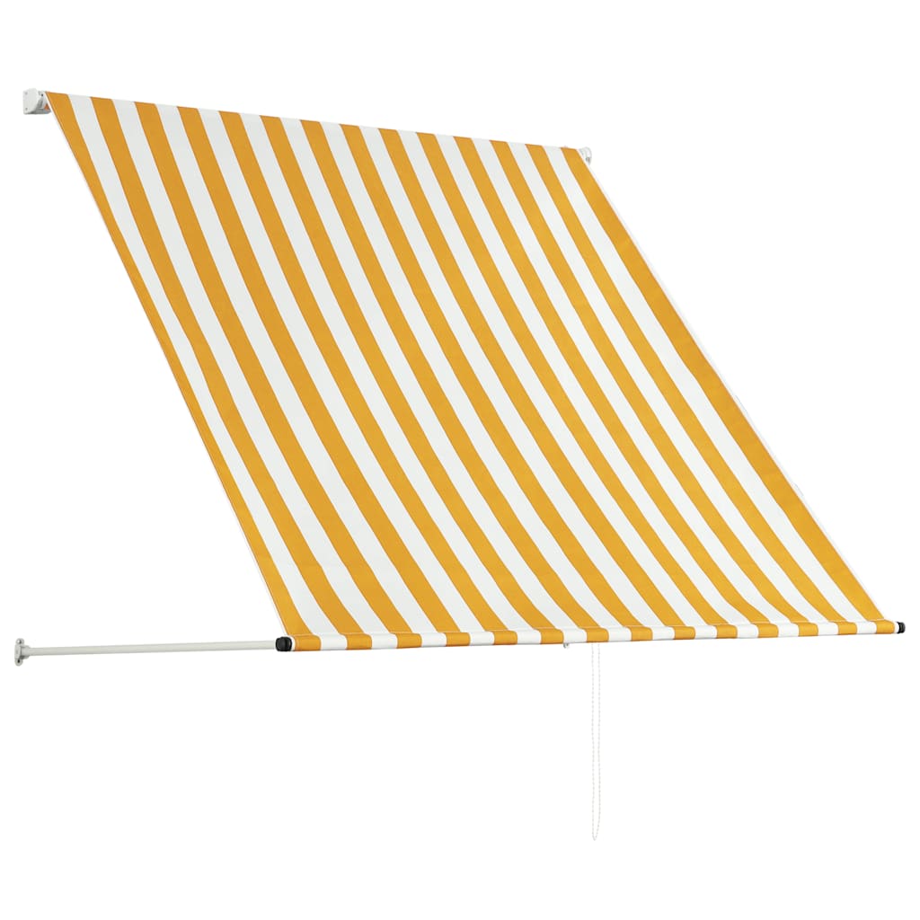 Tenda da Sole Retrattile 100x150 cm Giallo e Bianco - homemem39