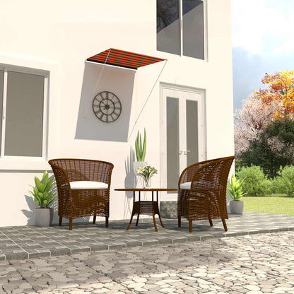 Tenda da Sole Retrattile con LED 100x150 cm Arancione e Marrone - homemem39