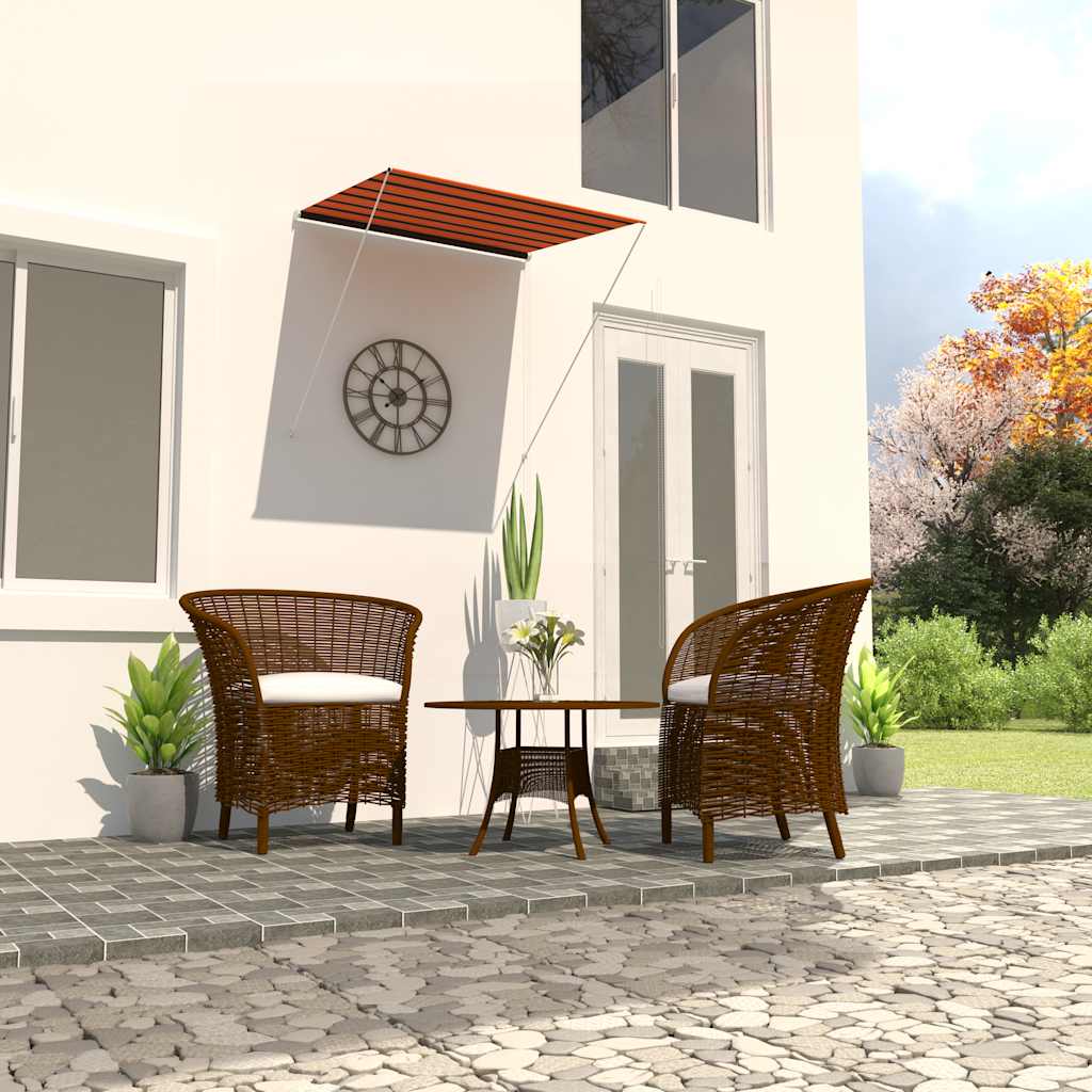 Tenda da Sole Retrattile 150x150 cm Arancione e Marrone - homemem39