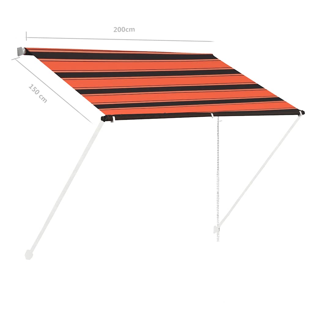 Tenda da Sole Retrattile 200x150 cm Arancione e Marrone - homemem39