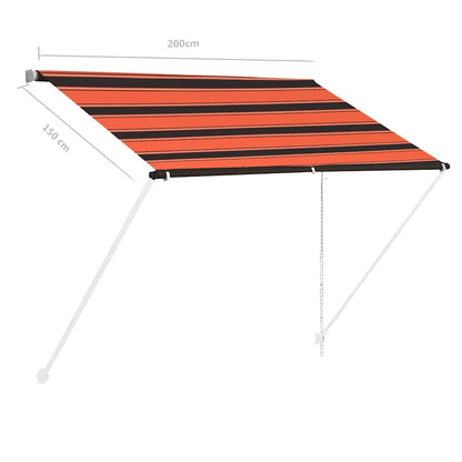 Tenda da Sole Retrattile 200x150 cm Arancione e Marrone - homemem39