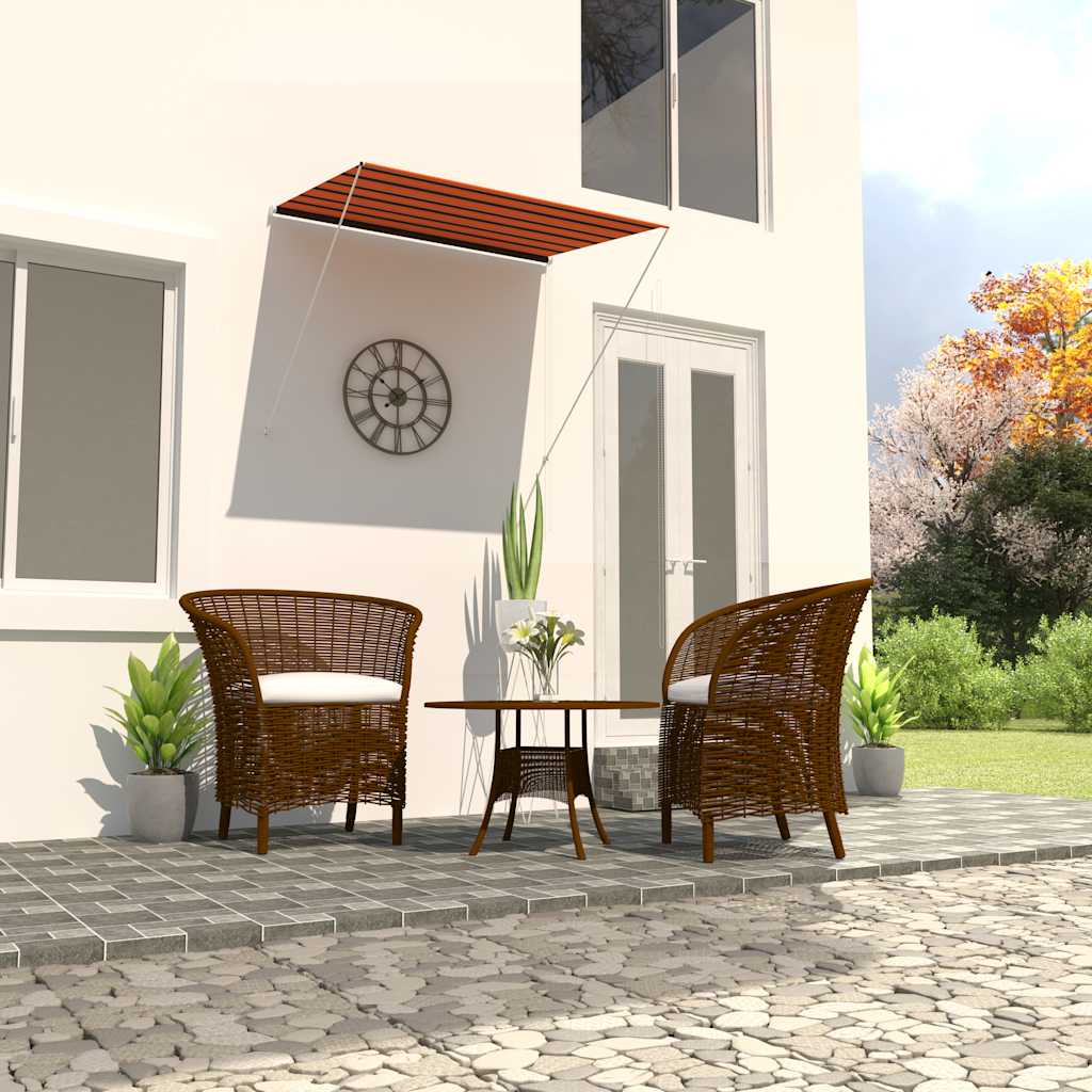 Tenda da Sole Retrattile 200x150 cm Arancione e Marrone - homemem39