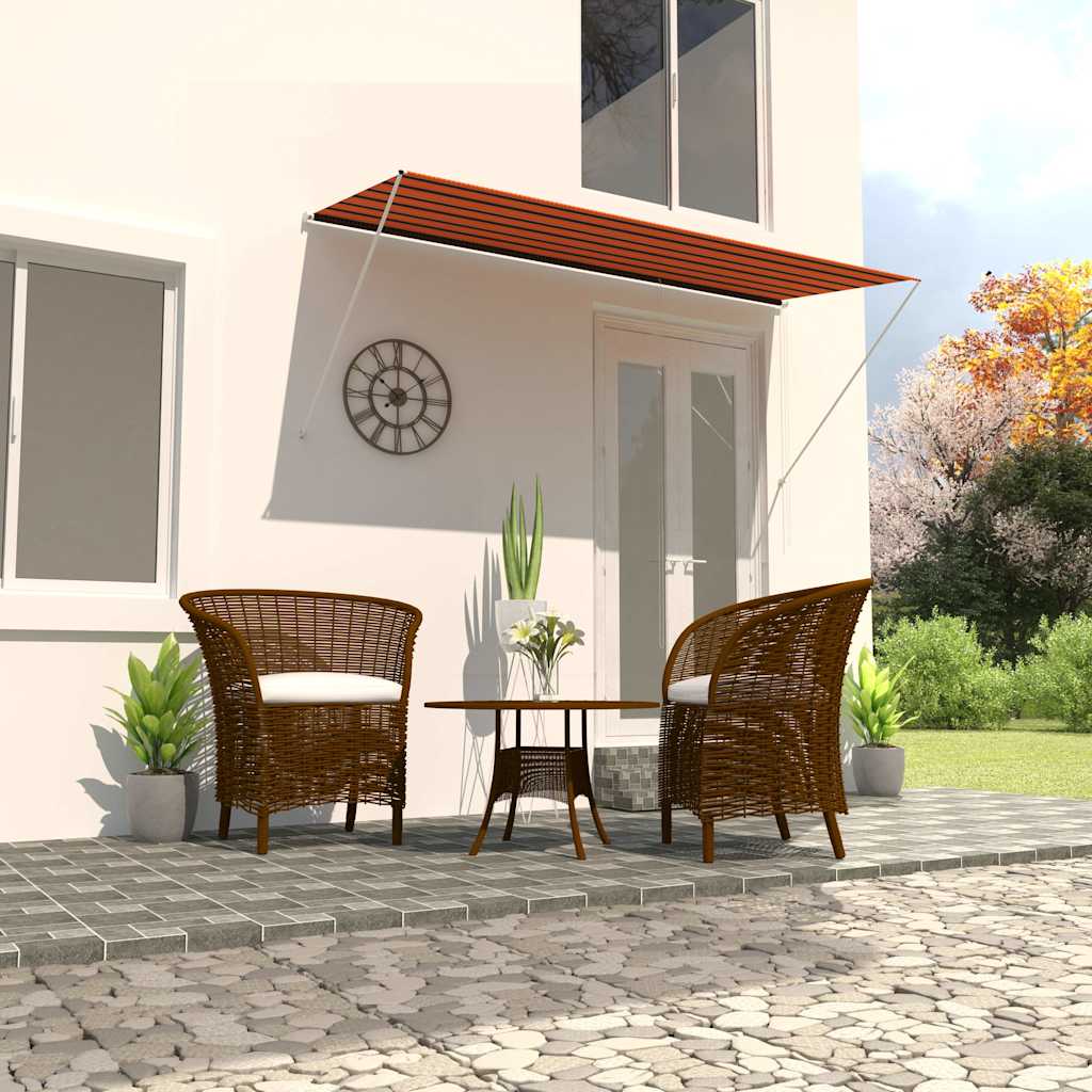 Tenda da Sole Retrattile 300x150 cm Arancione e Marrone - homemem39