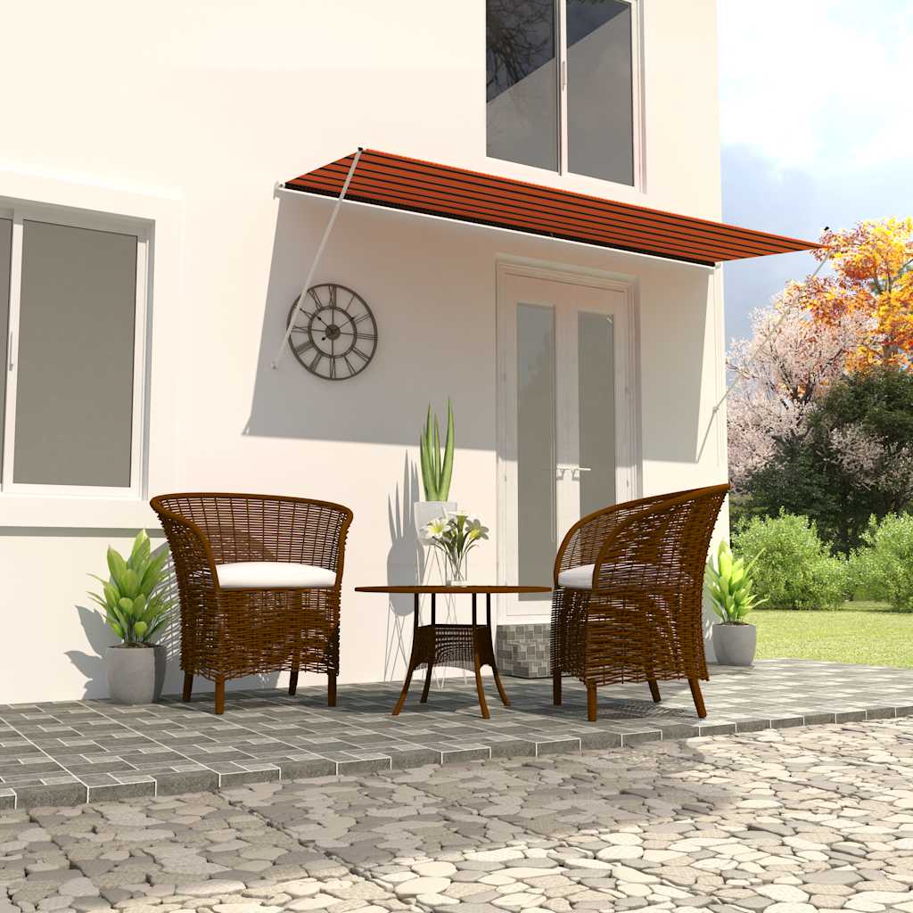 Tenda da Sole Retrattile 300x150 cm Arancione e Marrone - homemem39