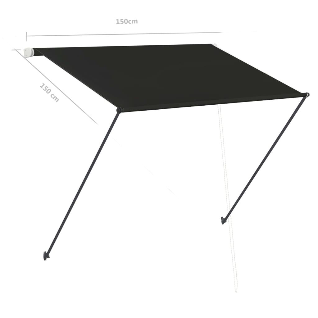 Tenda da Sole Retrattile con LED 150x150 cm Antracite