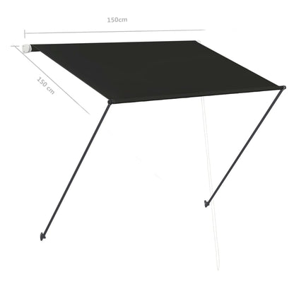 Tenda da Sole Retrattile con LED 150x150 cm Antracite