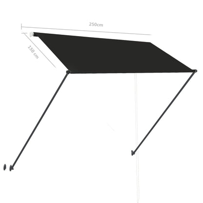 Tenda da Sole Retrattile con LED 250x150 cm Antracite