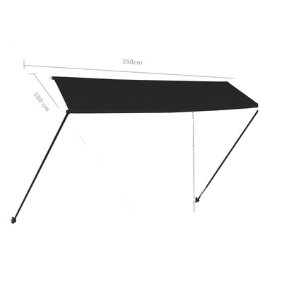 Tenda da Sole Retrattile con LED 350x150 cm Antracite