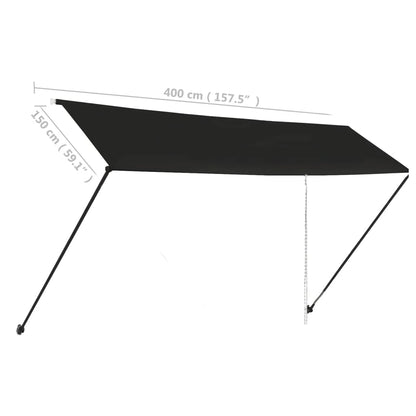 Tenda da Sole Retrattile con LED 400x150 cm Antracite