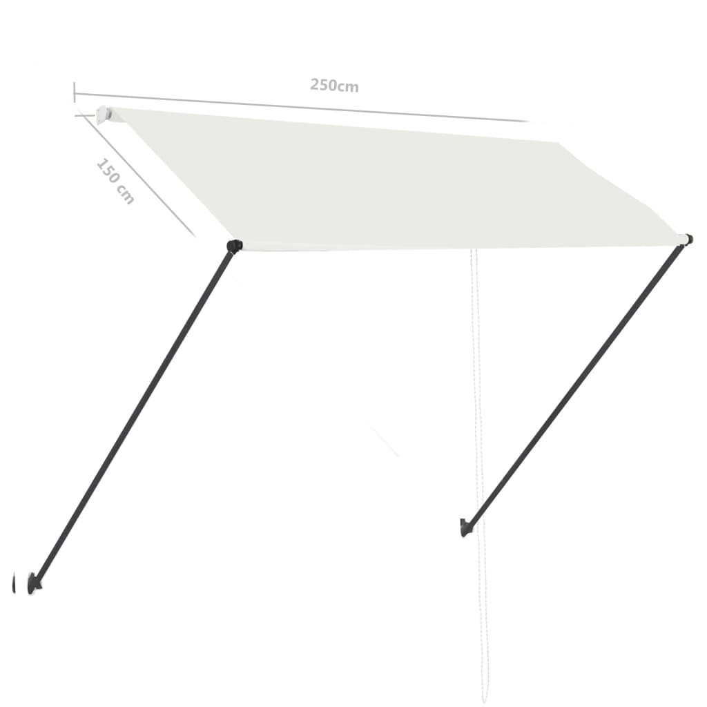 Tenda da Sole Retrattile con LED 250x150 cm Crema