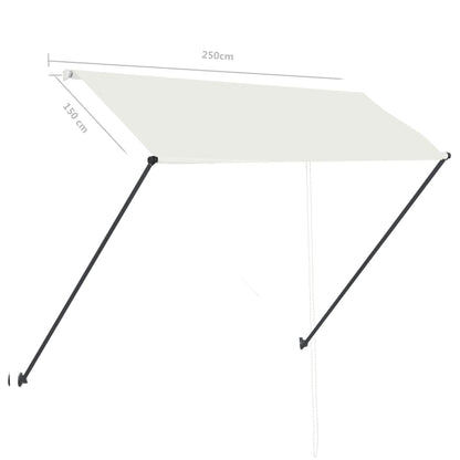 Tenda da Sole Retrattile con LED 250x150 cm Crema