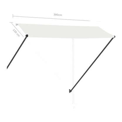 Tenda da Sole Retrattile con LED 300x150 cm Crema