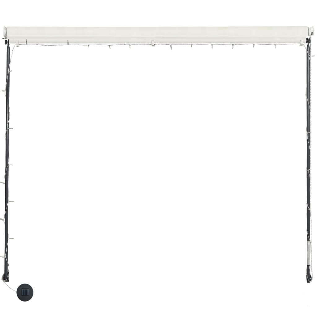 Tenda da Sole Retrattile con LED 350x150 cm Crema