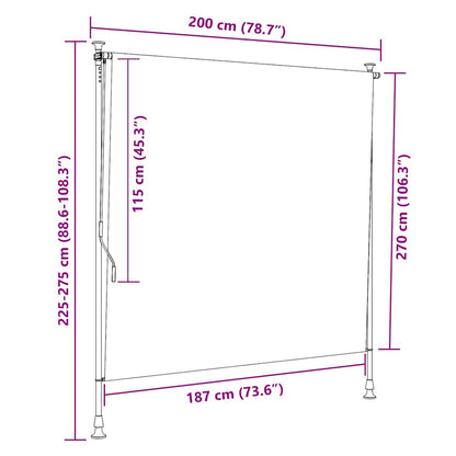 Tenda a Rullo per Esterni 200x270 cm Antracite