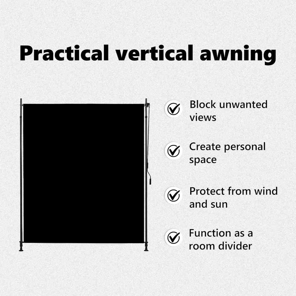 Tenda a Rullo per Esterni 200x270 cm Antracite - homemem39