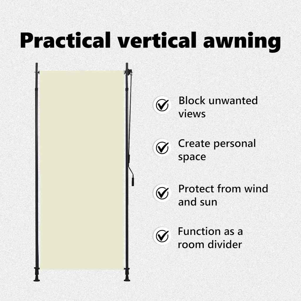 Tenda a Rullo per Esterni 100x270 cm Crema - homemem39