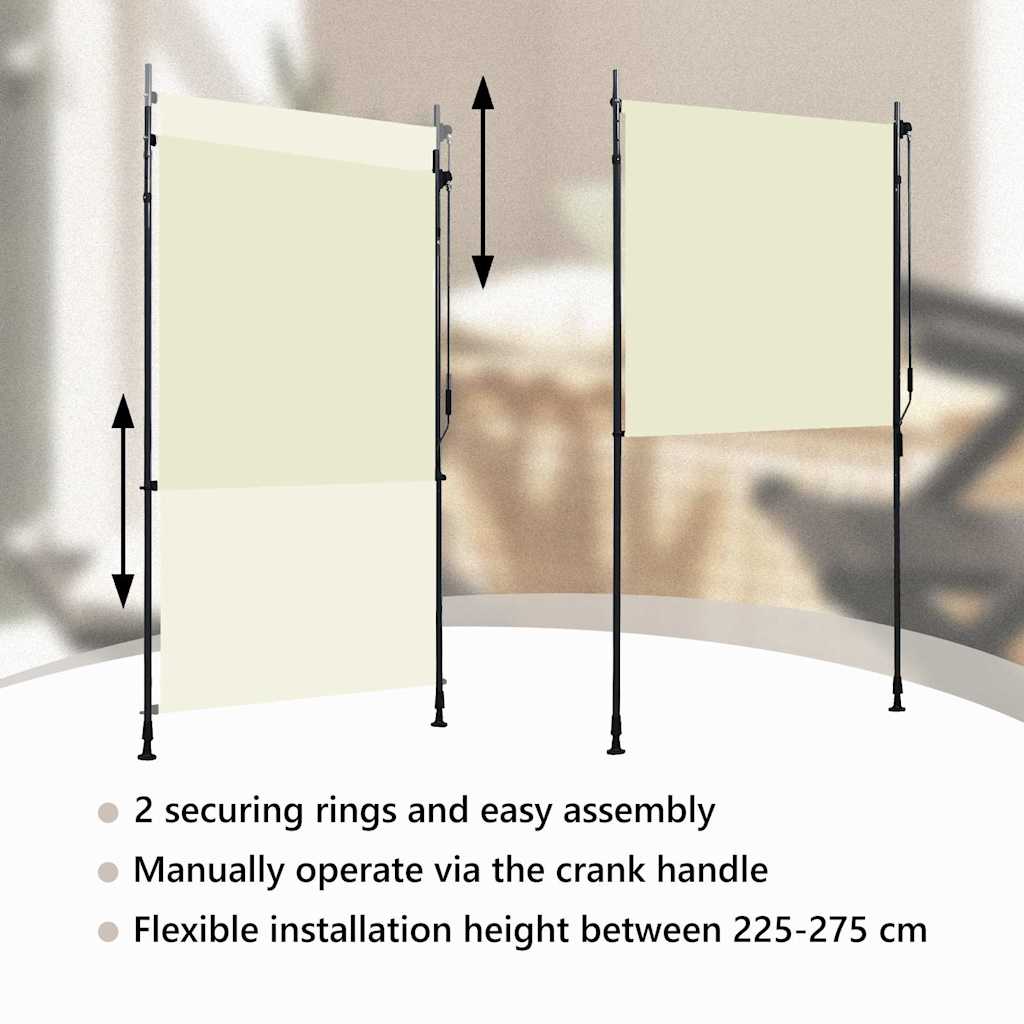 Tenda a Rullo per Esterni 120x270 cm Crema - homemem39