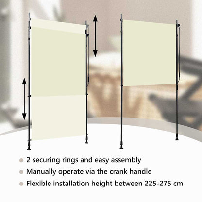 Tenda a Rullo per Esterni 120x270 cm Crema - homemem39