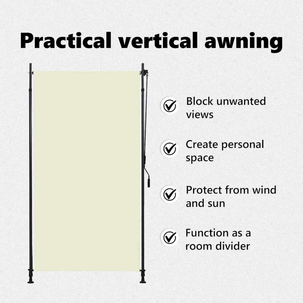 Tenda a Rullo per Esterni 120x270 cm Crema - homemem39