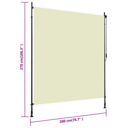 Tenda a Rullo per Esterni 200x270 cm Crema