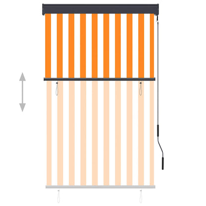 Tenda a Rullo per Esterni 100x250 cm Bianca e Arancione