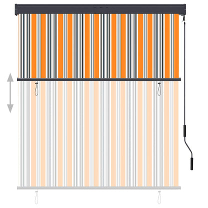 Tenda a Rullo per Esterni 140x250 cm Giallo e Blu