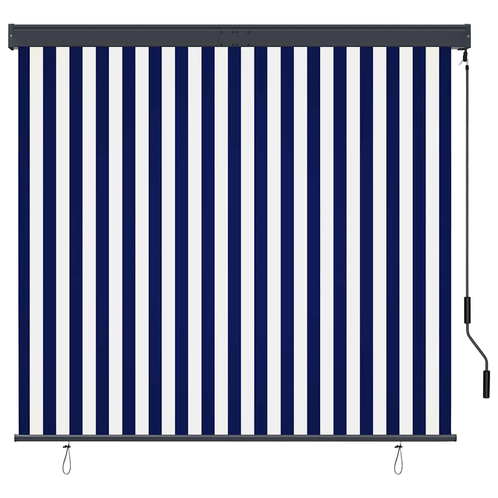 Tenda a Rullo per Esterni 160x250 cm Blu e Bianca