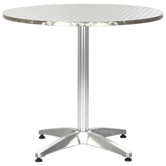 Tavolo da Giardino Argento 80x70 cm in Alluminio