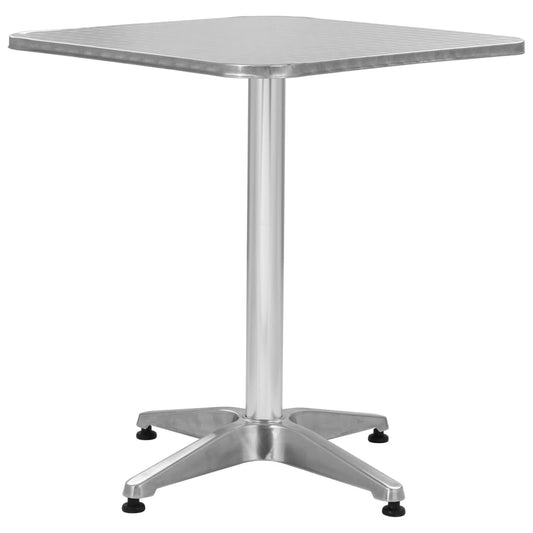 Tavolo da Giardino Argento 60x60x70 cm in Alluminio