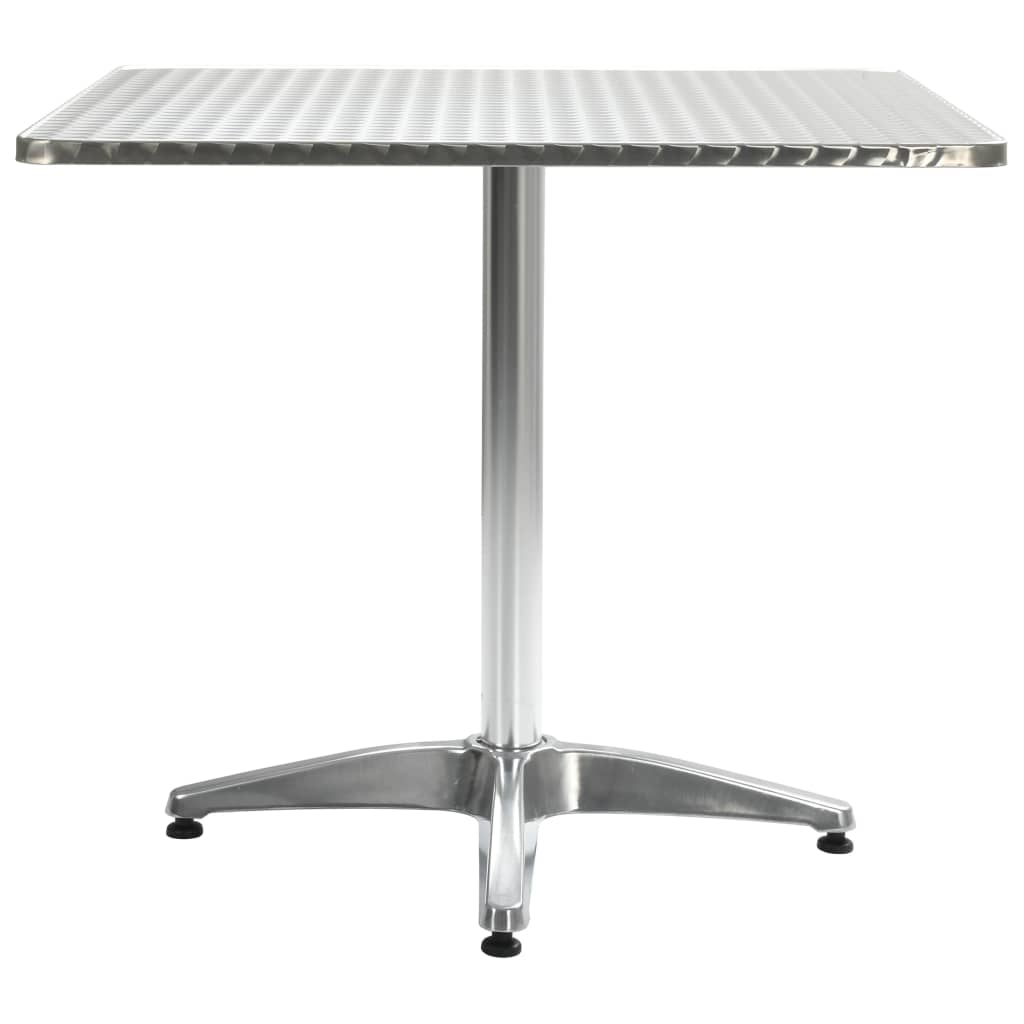 Tavolo da Giardino Argento 80x80x70 cm in Alluminio