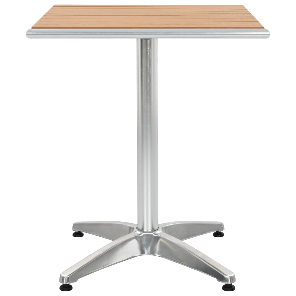 Tavolo da Giardino Argento 60x60x70 cm in Alluminio e WPC | homemem39