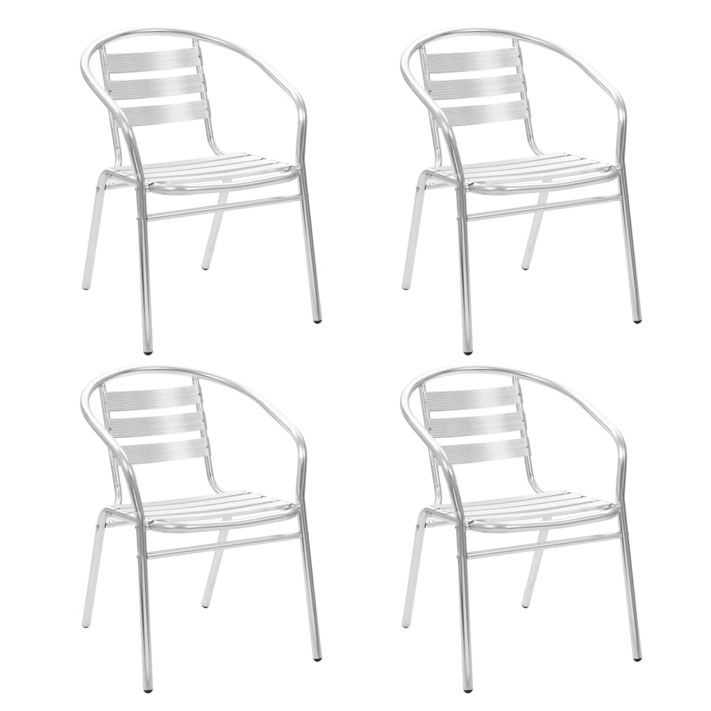 Set da Pranzo da Giardino 5 pz in Alluminio Argento | homemem39