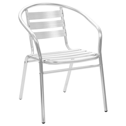 Set da Pranzo da Giardino 5 pz in Alluminio Argento | homemem39