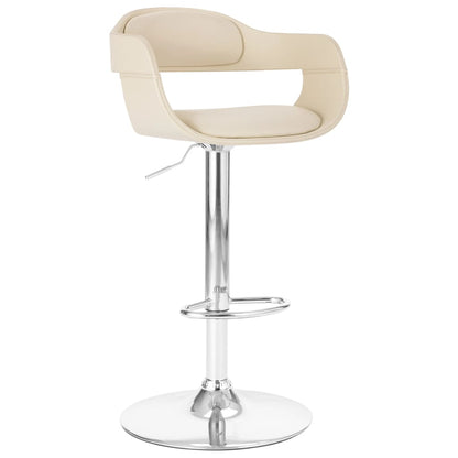 White Bar Stool in Faux Leather