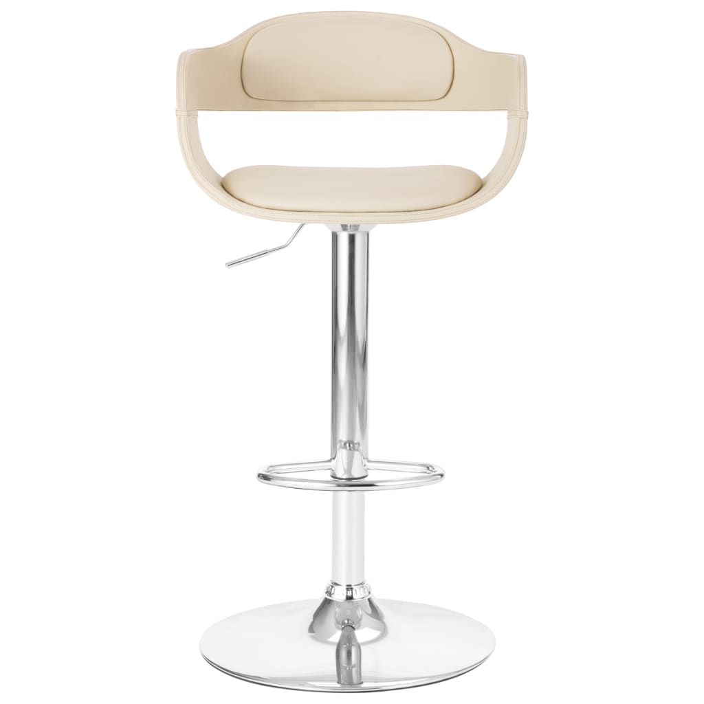 White Bar Stool in Faux Leather