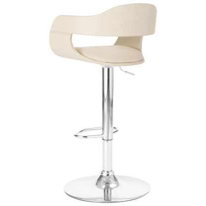 White Bar Stool in Faux Leather