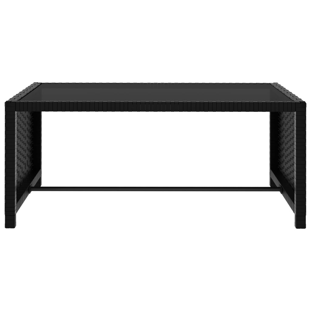 Lettini Prendisole 2 pz con Tavolo in Polyrattan Neri