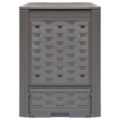 Compostiere 2 pz Marrone 60x60x83cm 600 L in Rattan di Plastica