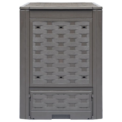 Compostiere 3 pz Marrone 60x60x83 cm 900 L Rattan di Plastica - homemem39