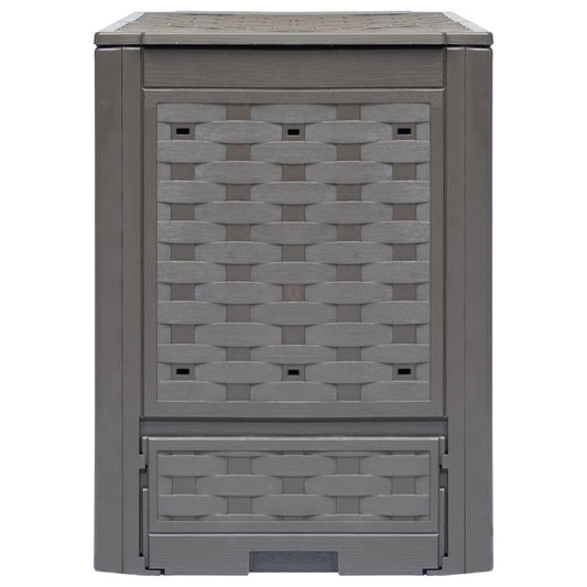 Compostiere 3 pz Marrone 60x60x83 cm 900 L Rattan di Plastica - homemem39