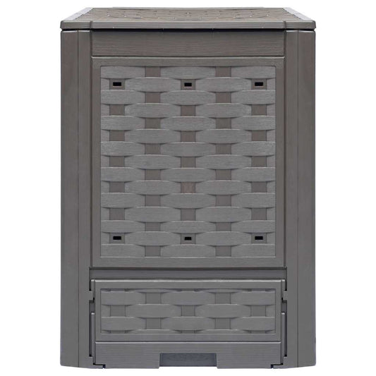 Compostiere 3 pz Marrone 60x60x83 cm 900 L Rattan di Plastica