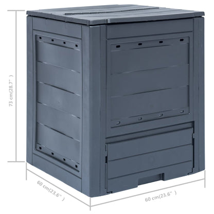 Compostiere per Giardino 2 pz Grigio 60x60x73 cm 520 L | homemem39