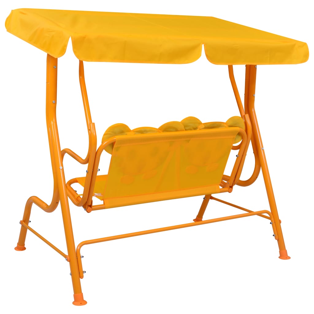 Dondolo a Panchina per Bambini Giallo 115x75x110 cm in Tessuto - homemem39