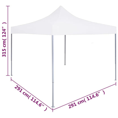 Gazebo Professionale Pieghevole 3x3m Acciaio Bianco - homemem39